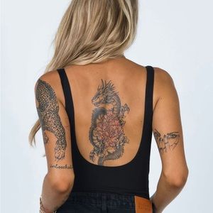 Princess Polly Black Body Suit Open Back